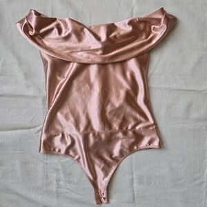 Express Satin Bodysuit Pink XS